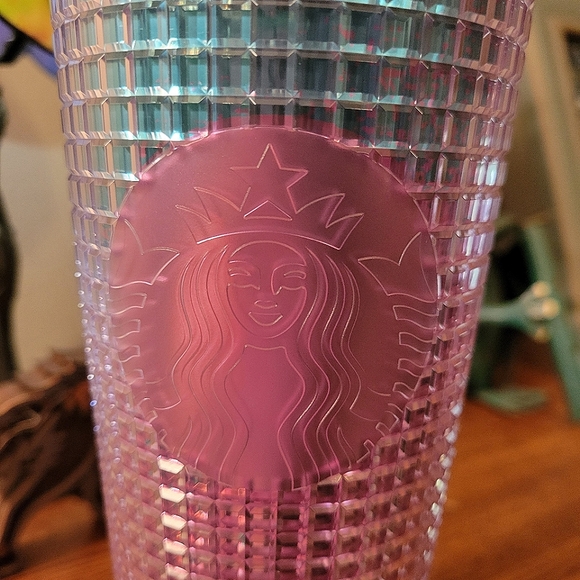 Limited Edition Starbucks pink and blue disco grid tumbler - Picture 2 of 3
